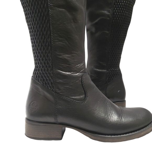 Rieker Faith 91 Black Tall Riding Boots Size 38 - Picture 3 of 16